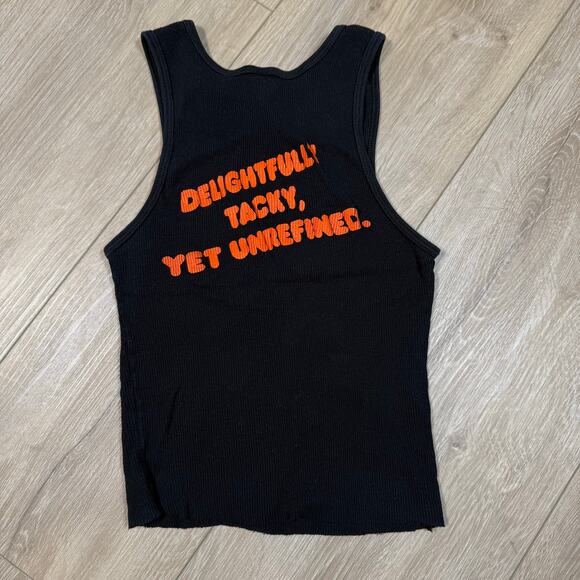 Y2K hooters Tacoma, WA black tank top crop top size small - Picture 3 of 6